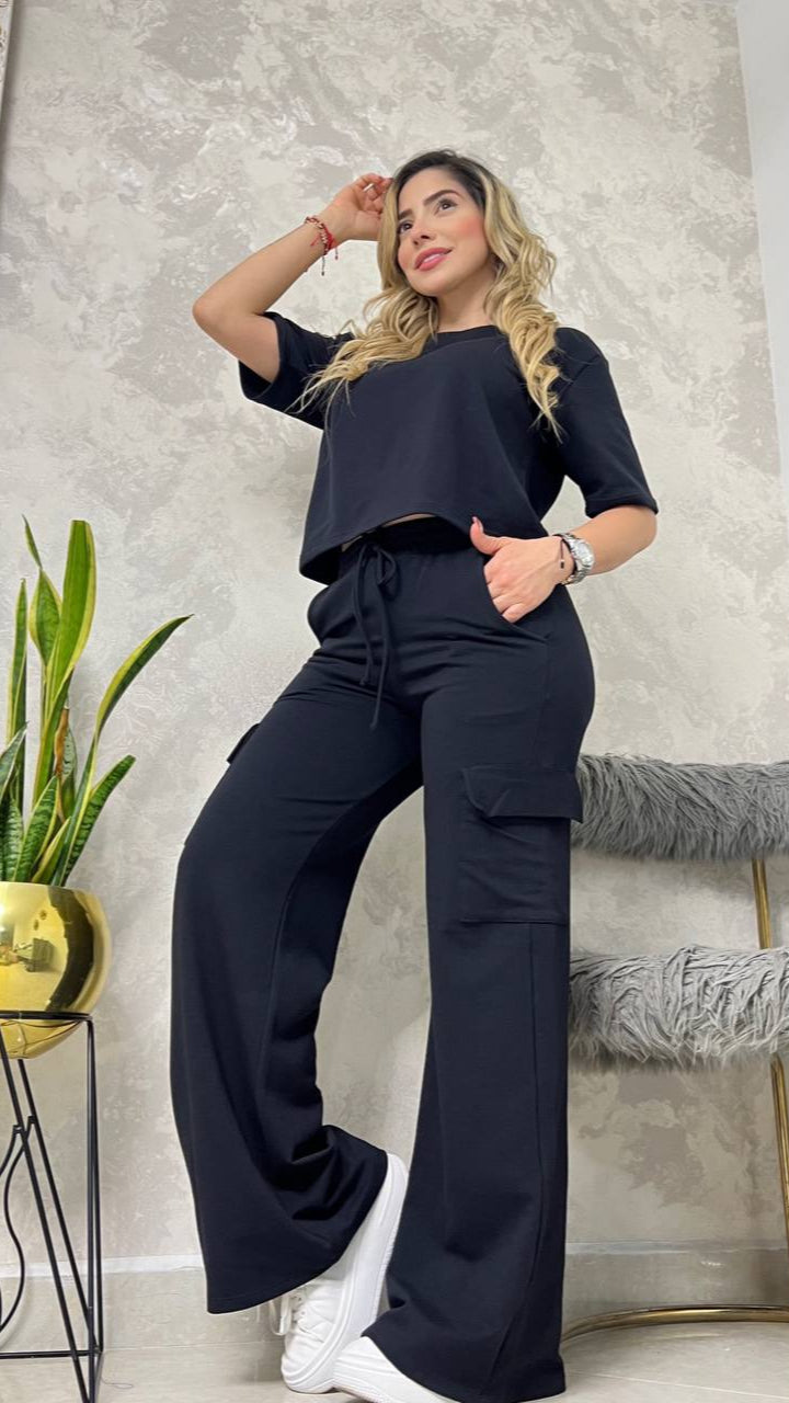 Conjunto Blusón Bota Campana Cargo