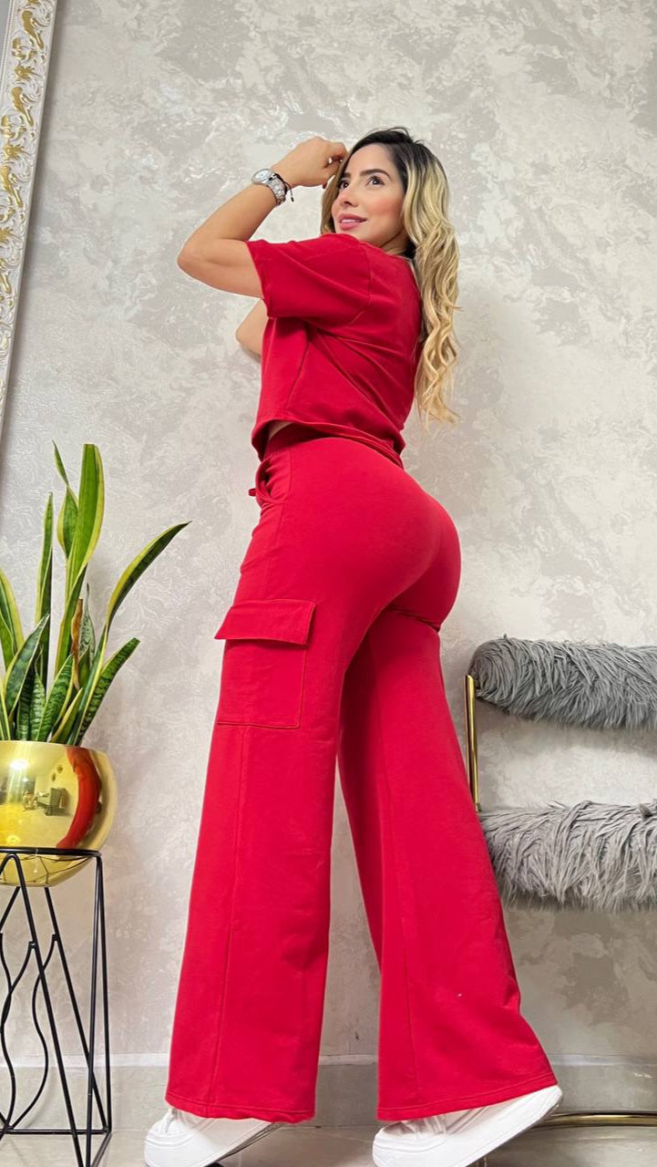 Conjunto Blusón Bota Campana Cargo