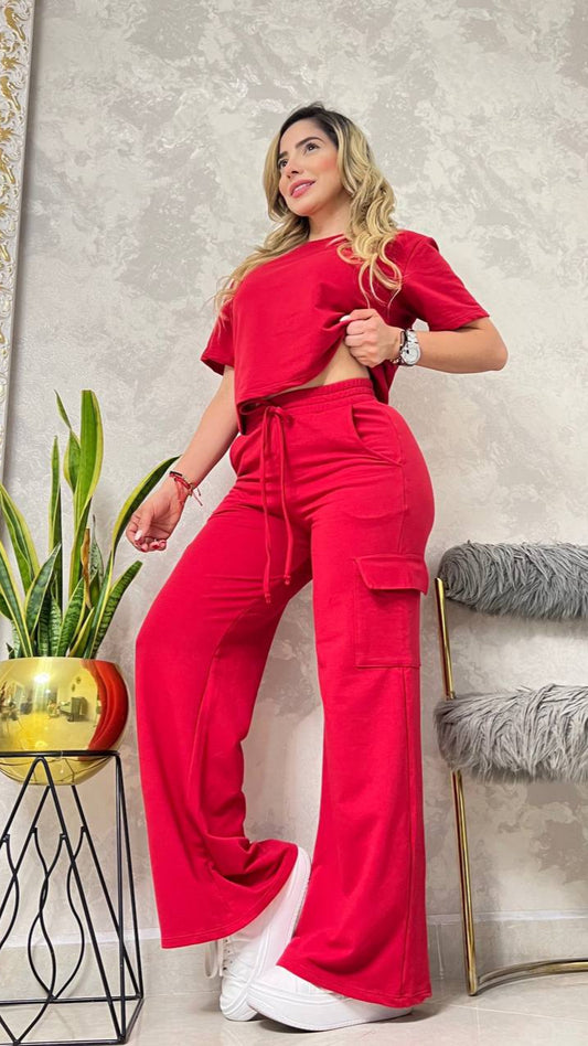 Conjunto Blusón Bota Campana Cargo